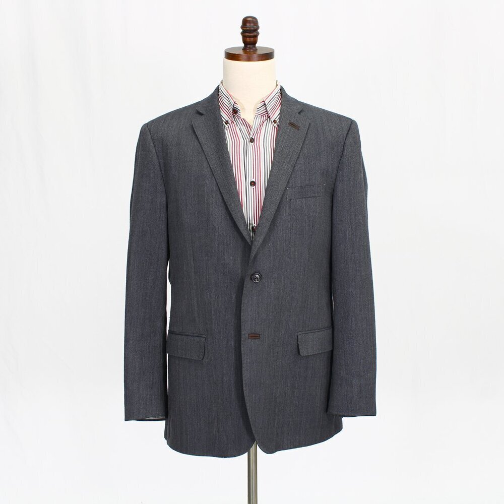 Savile Row 44L Gray HB 2-Button Sport Coat Blazer Jacket P339